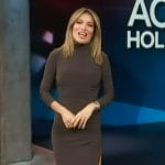 Kit’s brown ruched asymmetric dress on Access Hollywood