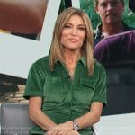 Kit’s green corduroy utility jumpsuit on Access Hollywood