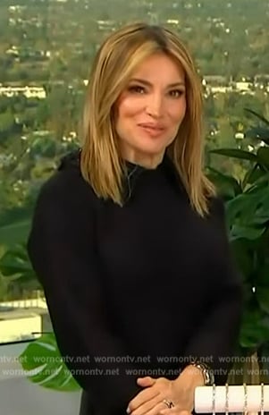 Kit’s black embellished collar sweater on Access Hollywood