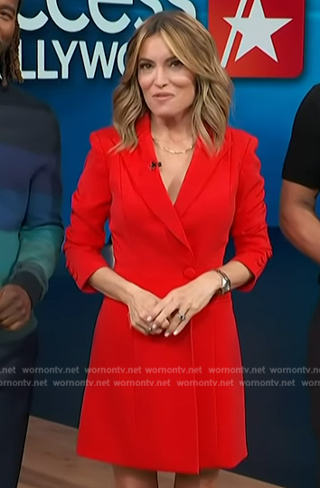 Kit's red tuxedo dress on Access Hollywood