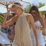 Kristen’s beige eyelet mini dress on The Real Housewives Ultimate Girls Trip