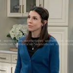 Kristina's teal blue v-neck cardigan on General Hospital