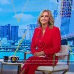 Lara’s red blazer and slit pants on Good Morning America