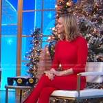 Lara’s red slit pants on Good Morning America