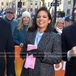 Laura’s black plaid coat on Today