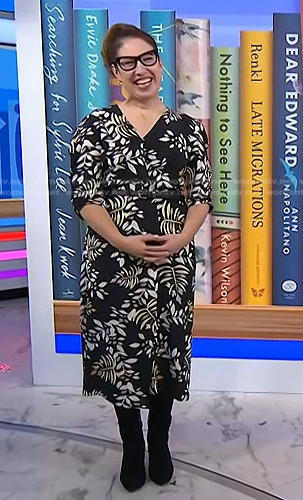 Lauren Grodstein’s black floral dress on Today