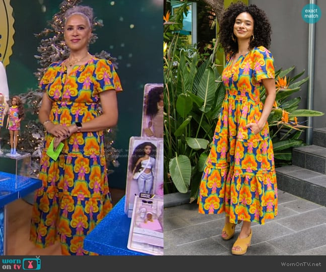 Lesley Evers Genevieve Dress in Petal Parade worn by Trae Bodge on Good Morning America