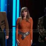 Lila Forde’s orange floral lace dress on The Voice