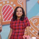 Linsey’s red plaid tweed dress on Good Morning America