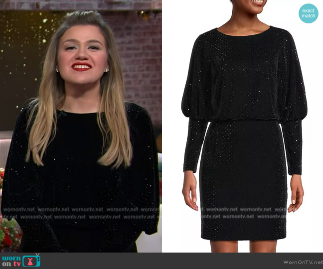 Liv Foster Rhinestone-Embellished Velvet Minidress worn by Kelly Clarkson on The Kelly Clarkson Show