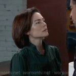 Elizabeth’s dark green blouse on General Hospital