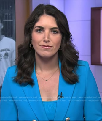 Liz Kreutz's blue double breasted blazer on NBC News Daily