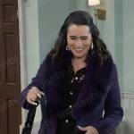 Lois’s purple fur collar coat on General Hospital