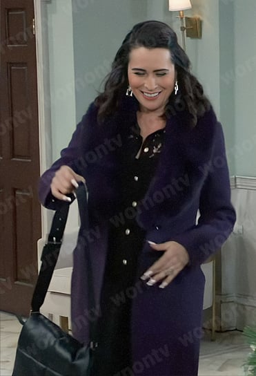 Lois's purple fur collar coat on General Hospital