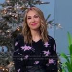 Lori’s black star print sweater on Good Morning America