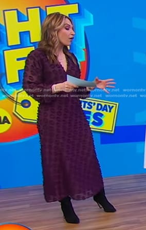 Lori's purple dotted mesh dress on Good Morning America