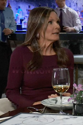 Lucy's purple bell sleeve dress on General Hospital