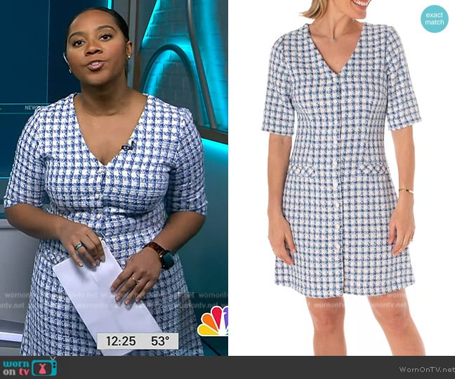 WornOnTV: Kay’s blue check tweed dress on NBC News Daily | Kay Angrum ...