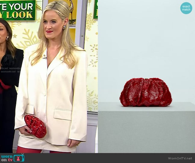 Mango Sequin Clutch Bag worn by Kelsey Murphy on Today