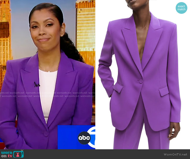 Mango Single Breasted Suit Blazer worn by Shirleen Allicot on Good Morning America