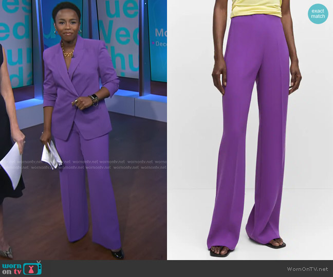 WornOnTV: Zinhle’s purple blazer and pants on NBC News Daily | Zinhle ...
