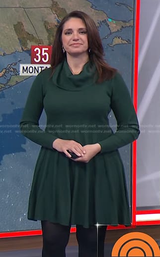 Maria’s green cowl neck dress on Today