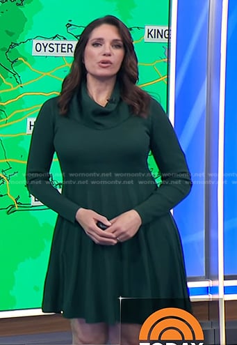 WornOnTV: Maria’s green cowl neck dress on Today | Maria Larosa ...