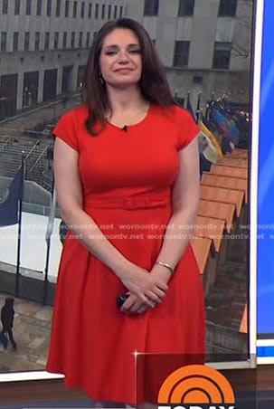 Maria Larosa’s red belted dress on Today