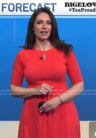 Maria’s red keyhole dress on Today