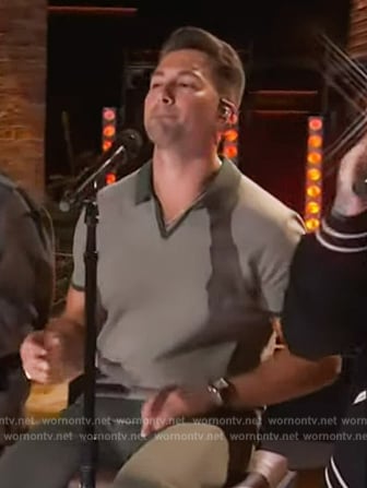 James Maslow's green polo shirt on The Kelly Clarkson Show