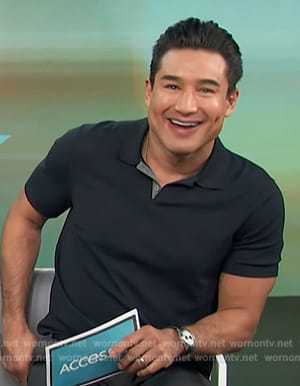 Mario’s black polo on Access Hollywood