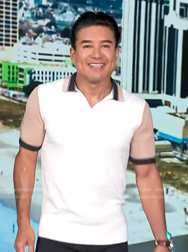 Mario's colorblock short sleeve shirt on Access Hollywood