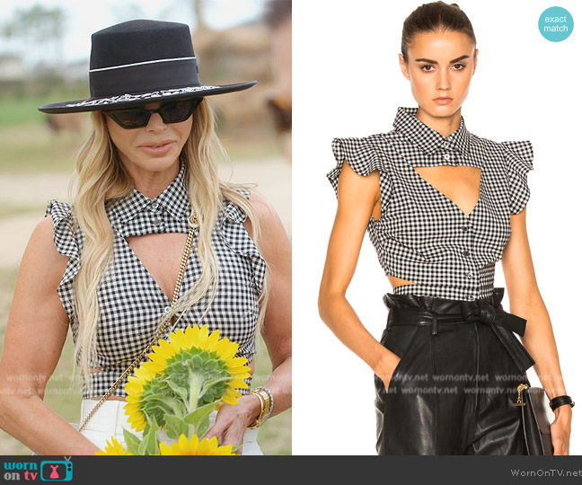 Marissa Webb Denise Gingham Blouse worn by Alexia Echevarria (Alexia Echevarria) on The Real Housewives of Miami