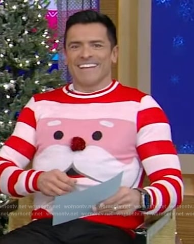 Mark’s Santa ugly Christmas sweater on Live with Kelly and Mark