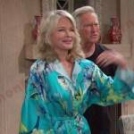 Marlena’s blue floral robe on Days of our Lives