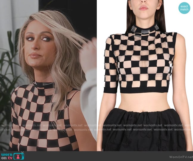 Max Mara Asymmetrical Stretch Viscose Top worn by Paris Hilton on Paris in Love