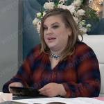 Maxie's red and blue plaid top on General Hospital