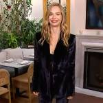 Marissa Hermer’s velvet blazer and pants on Access Hollywood