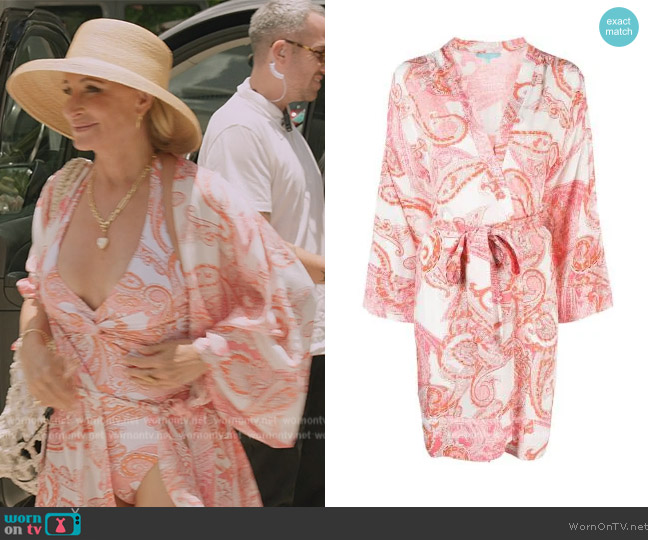 Melissa Odabash Aria V-neck wrap dress worn by Sonja Morgan on The Real Housewives Ultimate Girls Trip