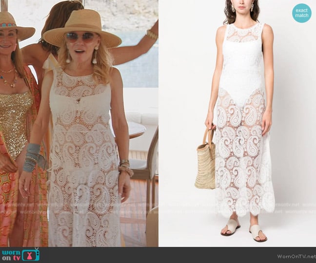 WornOnTV: Ramona's white paisley lace coverup on The Real Housewives  Ultimate Girls Trip, Ramona Singer