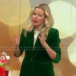 Meredith Sinclair’s green velvet suit on Today