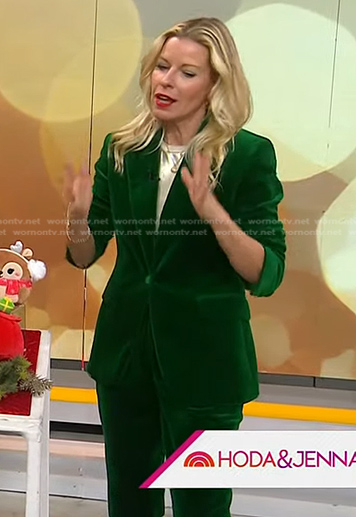 Meredith Sinclair’s green velvet suit on Today