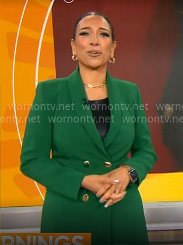 Michelle Miller's green blazer on CBS Mornings