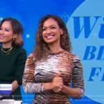 Milly Almodovar’s tiger print velvet dress on Good Morning America