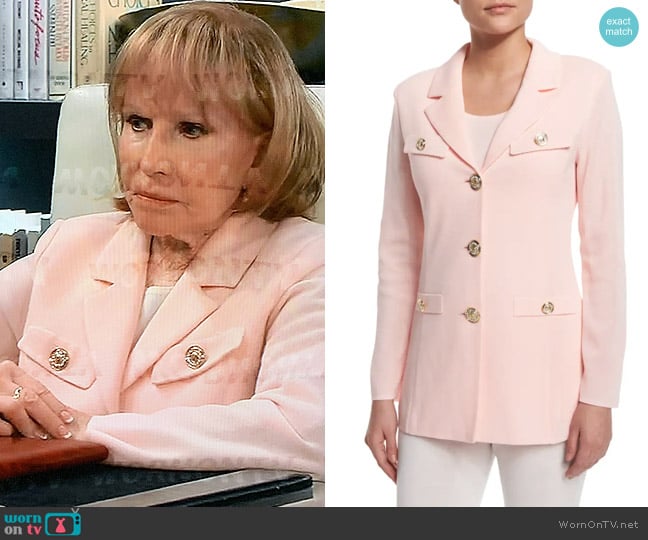 Misook Dressed Up Button-Front Jacket worn by Monica Quartermaine (Leslie Charleson) on General Hospital