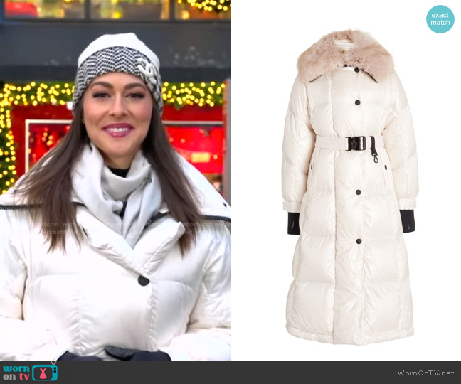 Moncler Grenoble Chamoille Down Puffer Coat with Detachable Faux Fur Collar worn by Erielle Reshef on Good Morning America