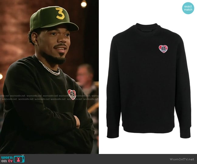 Moncler Logo-Patch Cotton Sweatshirt worn by Chance the Rapper on The Voice