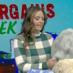 Monica Mangin’s green check sweatshirt on Live with Kelly and Mark