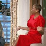 Monique Kelley’s red satin dress on The Talk