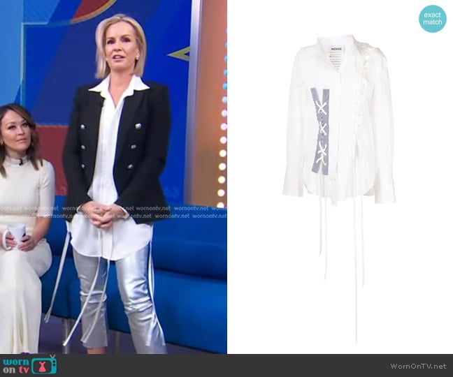 Monse Crooked Lace-Up Shirt  worn by Dr. Jennifer Ashton on Good Morning America